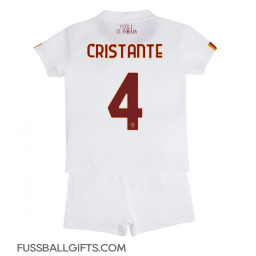 AS Roma Bryan Cristante #4 Fußballbekleidung Auswärtstrikot Kinder 2022-23 Kurzarm (+ kurze hosen)